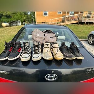 Size 13, Adidas high tops almost new out the box. $60 takes all. Offer on any.